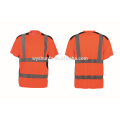 Camiseta reflectante de seguridad barata ropa de alta visibilidad para hombre con cuello redondo según EN ISO 20471 CLASE 2